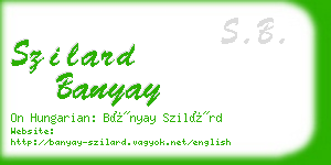 szilard banyay business card